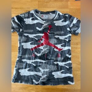 Jordan Gray Camouflage Tee with Red Logo